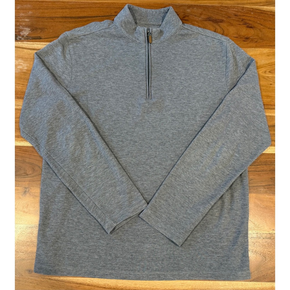 Mizzen+Main Mens Performance Quarter Zip Pullover Heather Grey Size Medium